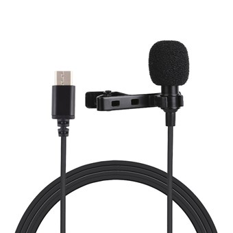 PULUZ 1.5m USB-C / Type-C Jack Lavalier Wired Condenser Recording Microphone