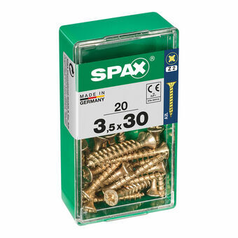 Screw Box SPAX Yellox Træ Fladt hoved 20 Dele (3,5 x 30 mm)