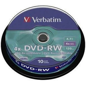 DVD-RW Verbatim    10 enheder Sort 4x 4,7 GB