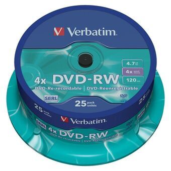 DVD-RW Verbatim    25 enheder Multifarvet 4x 4,7 GB