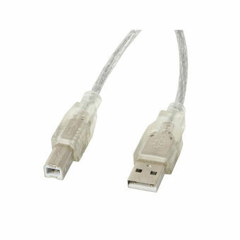 USB A til USB B-kabel Lanberg CA-USBA-12CC-0018-TR 1,8 m 480 Mbit/s Gennemsigtig
