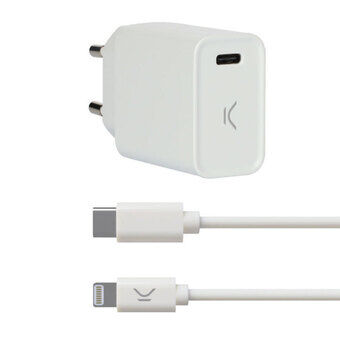 USB Oplader Iphone KSIX Hvid