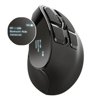 Trådløs mus Trust Voxx Ergonomisk Vertikalt Bluetooth Genopladelig Sort