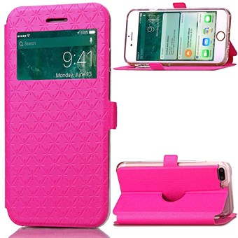 Trendy Window Etui til iPhone 7 Plus/ iPhone 8 Plus - Pink