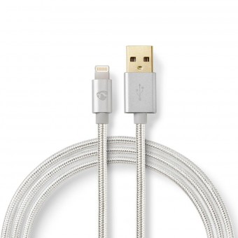 Lightning Kabel | USB 2.0 | Apple Lightning 8-pin | USB-A han | 480 Mbps | Guldplateret | 1.00 m | Runde | Flettet / Nylon | Aluminium | Cover Window Box