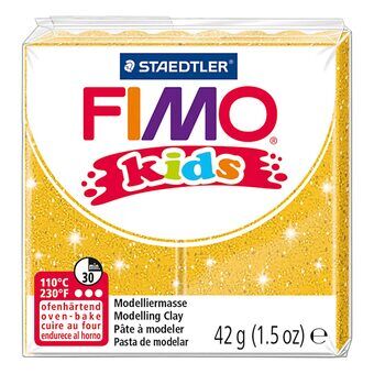 FIMO Kids Modelleringsler Glitter Guld, 42gr
