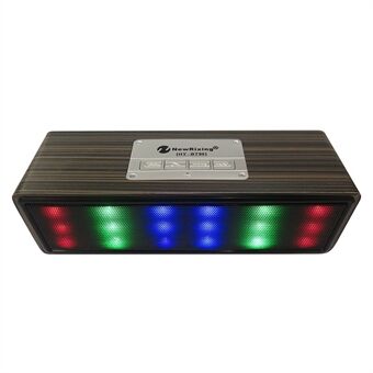 HYBT95 Cuboid Form LED Farve Lys Træ Trådløs Bluetooth højttaler Support Håndfri telefonopkald
