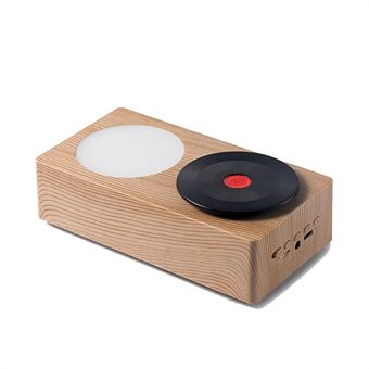 T19 Genopladelig Bluetooth-højttaler Natlys Retro Roterende Vinyl Disc Trådløs Stereo Højttaler