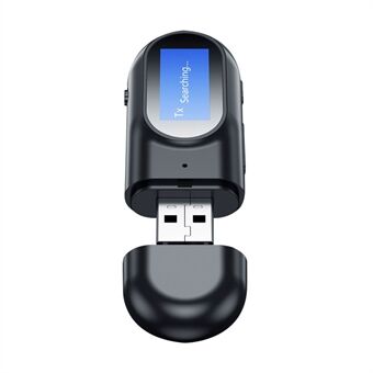 BT-17 USB Bluetooth 5.0 trådløs sendermodtager LED digitalt display Musikopkaldslydadapter (ingen certificering)