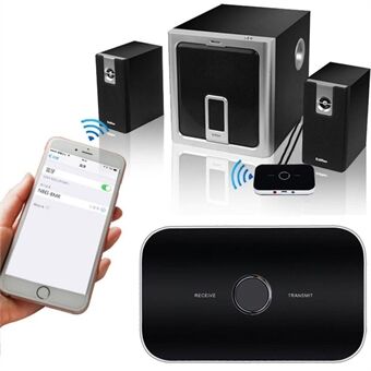 Bluetooth 4.0 Sendermodtager 2-i-1 3,5 mm trådløs lydadapter til TV / hjemmestereosystem osv. - Sort