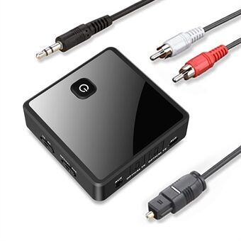 Fiberoptisk Bluetooth 5.0 lydsendermodtager 2-i-1 trådløs Bluetooth-adapter En forbinder to lydadaptere