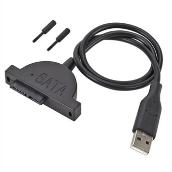 S-031 USB 2.0 optisk drev Datakabel USB til SATA 6+7-pin Slimline Notebook Optisk diskdrev ledning