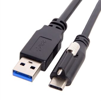 UC-045 8m USB3.0 A han til type-C han datakabel skruelås USB-C kabelmonteringsadapter med repeaterchipsæt til industriel kameraoptager/bærbar pc/disk