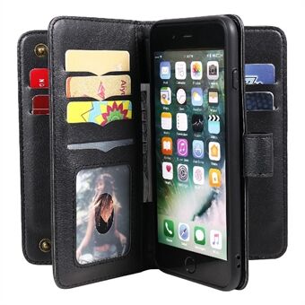 10 Card Slot Design Læder Mobiltelefon Case Stand Cover Shell til iPhone 6 Plus /7 Plus /8 Plus 