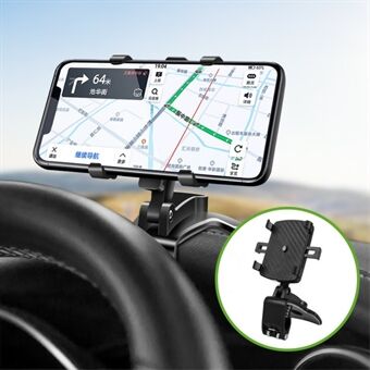 Universal Car Dashboard Mount HUD Clip Telefon Holder 360 grader Rotation Solskærm Bakspejl Mobiltelefon Stand Beslag
