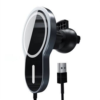 15W trådløs magnetisk adsorberbar Magsafe Hurtigopladning Car Air Vent Charger til iPhone 12 Pro Max