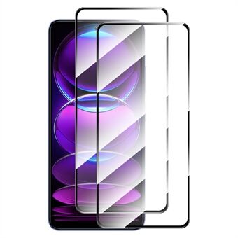 ENKAY HAT Prince 2 Stk / Sæt Til Xiaomi Redmi Note 12 Pro+ 5G Sensitive Touch Screen Protector 0.26mm 9H 2.5D Arc Edge Fuld Lim High Aluminium-silicium glasfilm