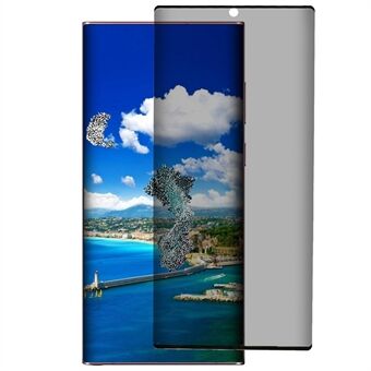 Skærmbeskytter til Samsung Galaxy S23 Ultra 5G, 3D buet anti-eksplosions-anti-spion komplet dækkende hærdet glas beskyttelsesfilm (sidelim)