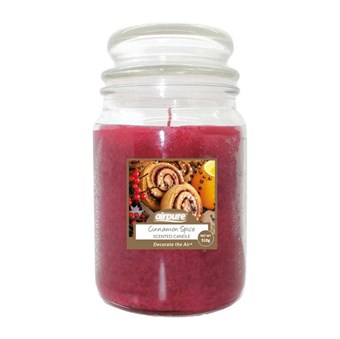 AirPure Scented Candle 500 gram - Cinnamon Spice - Lys tilsat Æterisk Olie - Duft af Kanel