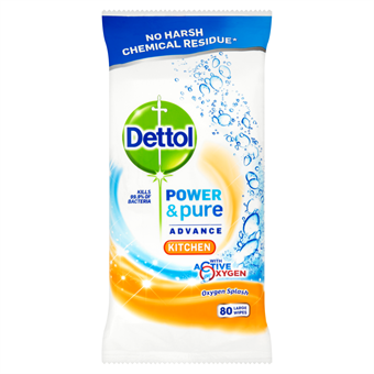 Dettol Anti Bacterial - Citrus Power & Pure Køkken Rengøringsservietter 30 stk