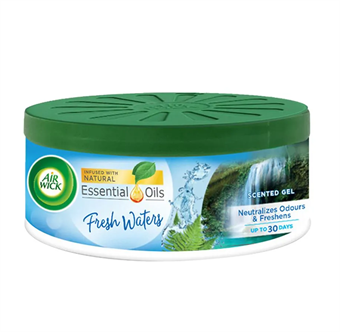 Air Wick Air Luftfrisker Scented Gel - Til Hjemmet, Bilen & Kontoret -  Fresh Waters - 70 g