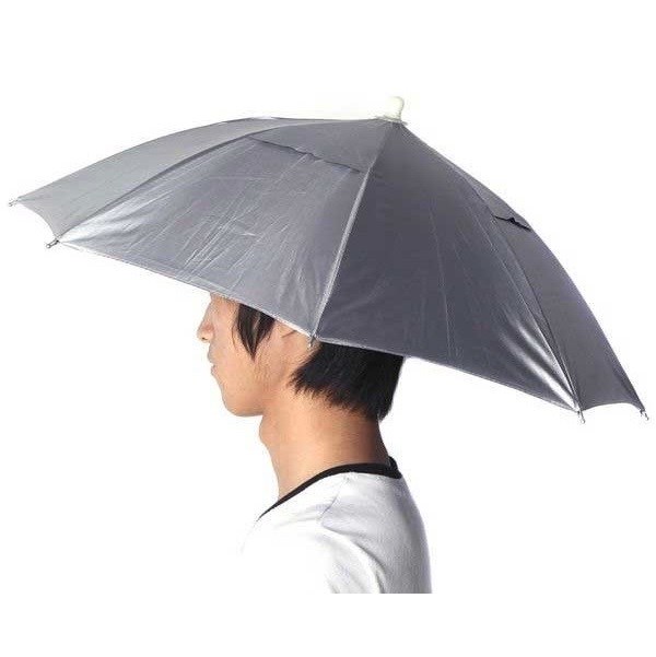 Køb flot paraply til hovedet Farve: Sølv