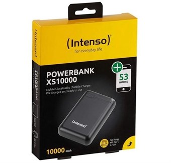 Intenso - Powerbank XS10000 - 53+ Timers Hurtigopladning m. USB-C