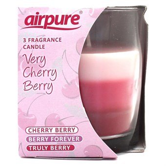 AirPure Candles - Duftlys - 3 lys i Ét -  Cherry Berry, Berry Forever & Truly Berry - Duft af friske bær