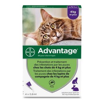 Antiparasitære Advantage Kat Kanin +4 Kg 4 enheder 0,8 ml