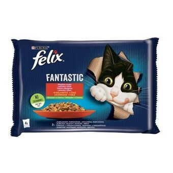 Kattemad Purina Felix Fantastic Kylling Oksekød Gulerod Tomat 340 g