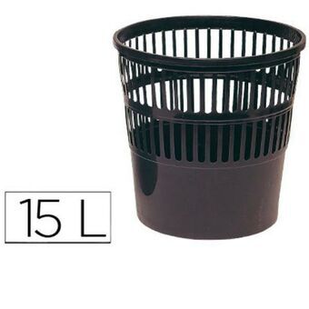 Papirkurv Q-Connect KF15149 Sort Plastik 15 L