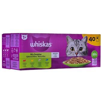 Kattemad Whiskas Mix Favourites in jelly Kylling Laksefarvet Tun Oksekød 40 x 85 g