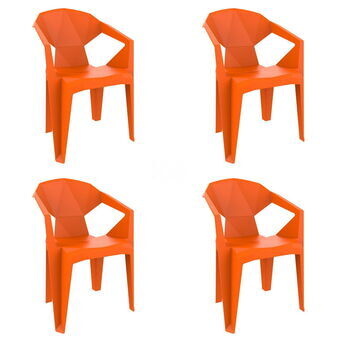 Vrtni stol Garbar Delta Orange polypropylen 53 x 80 x 55 cm 53 x 55 x 80 cm 4 enheder (4 Dele)