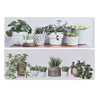 Maleri DKD Home Decor Plante (90 x 1,8 x 30 cm) (2 enheder) (12 enheder)