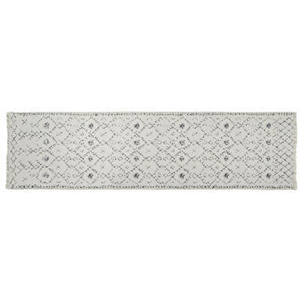 Tæppe DKD Home Decor Hvid Grå Polyester Bomuld (60 x 240 x 1 cm)