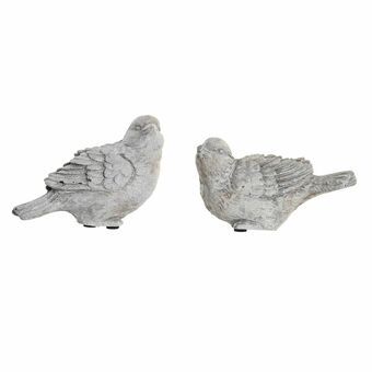 Dekorativ figur DKD Home Decor Grå Cement Ptica (15 x 7 x 10 cm) (2 enheder)