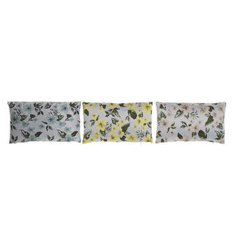 Pude DKD Home Decor Jacquard Polyester Blomst (3 pcs) (50 x 10 x 30 cm)