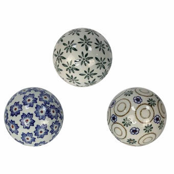 Dekorativ figur DKD Home Decor Porcelæn Hvid Cvetlice (3 pcs) (10 x 10 x 10 cm)