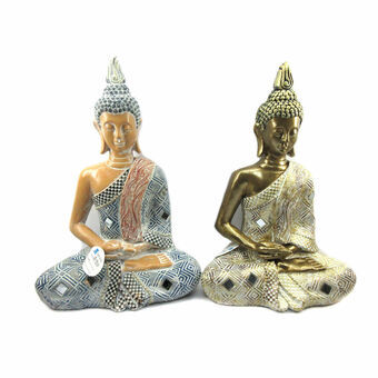 Dekorativ figur DKD Home Decor Buddha Harpiks (22.5 x 14.5 x 32.5 cm) (2 pcs)