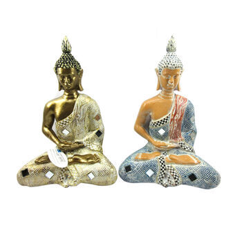 Dekorativ figur DKD Home Decor Buddha Harpiks (18.2 x 11 x 27 cm) (2 pcs)