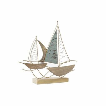 Dekorativ figur DKD Home Decor Yachts Beige Gylden Metal (47 x 9 x 45 cm)