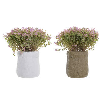 Dekorativ plante DKD Home Decor Brun Hvid Grøn EVA PE (2 enheder) (20 x 20 x 19 cm)