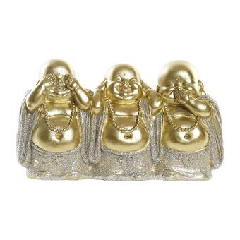 Dekorativ figur DKD Home Decor Champagne Buddha Harpiks (15 x 5 x 9 cm)