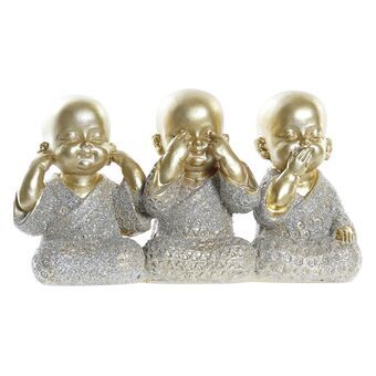 Dekorativ figur DKD Home Decor Champagne Gylden Buddha Harpiks (16,5 x 5,3 x 9 cm)