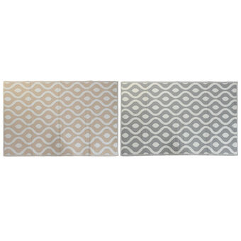 Tæppe DKD Home Decor Grå Beige Hvid polypropylen (2 enheder) (120 x 180 x 1 cm)