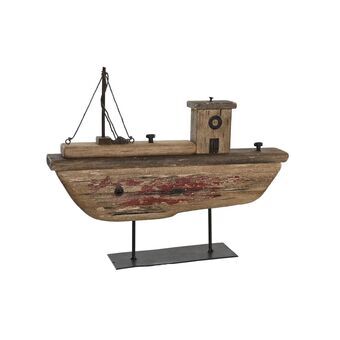 Dekorativ figur DKD Home Decor Ældet overflade Metal Brun Barco (38 x 8 x 30 cm)