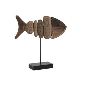 Dekorativ figur DKD Home Decor Ældet overflade Brun Fisk (29 x 6 x 30 cm)