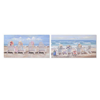 Maleri Home ESPRIT Hængekøje Middelhavet 120 x 3 x 60 cm (2 enheder)