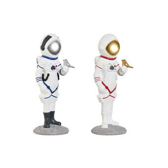 Dekorativ figur Home ESPRIT Blå Hvid Rød Sølvfarvet Dame Astronaut kvinde 10 x 11 x 29 cm (2 enheder)