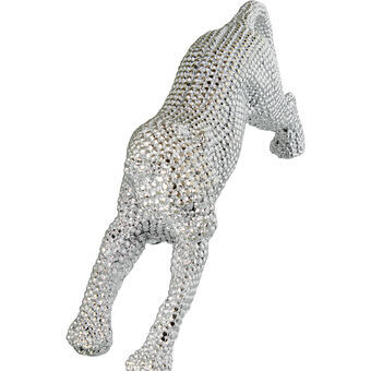 Dekorativ figur Alexandra House Living Sølvfarvet Plastik Leopard 40 x 9 x 15 cm